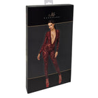 Kink Royal V Neck – Elastic Sheer Flocked Mesh Catsuit > Clothes > Bodies and Playsuits