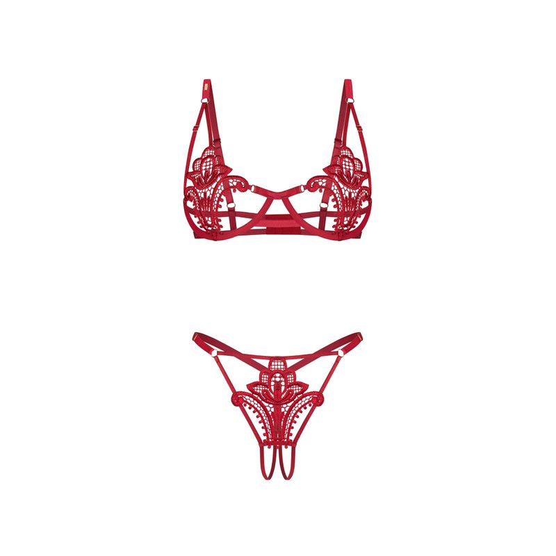 Luise Sublim New Edition – Two-Piece Lace Bra and Crotchless Panty Set > Clothes > Bra Sets
