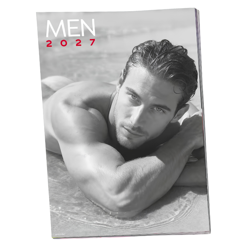 A3 Format Black And White Male Photography Wall Calendar 2027 Default Title > Novelties > Gag Gifts Main image