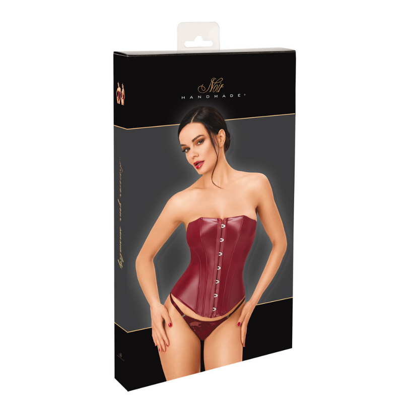 Noir Bordeaux Affair Boned Corset – Wetlook Faux Leather > Clothes > Basques and Corsets