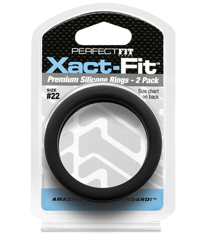 Xact Fit Number 22 2.2 Inch Cock Rings 2 Pack Black > Cock Ring > Single