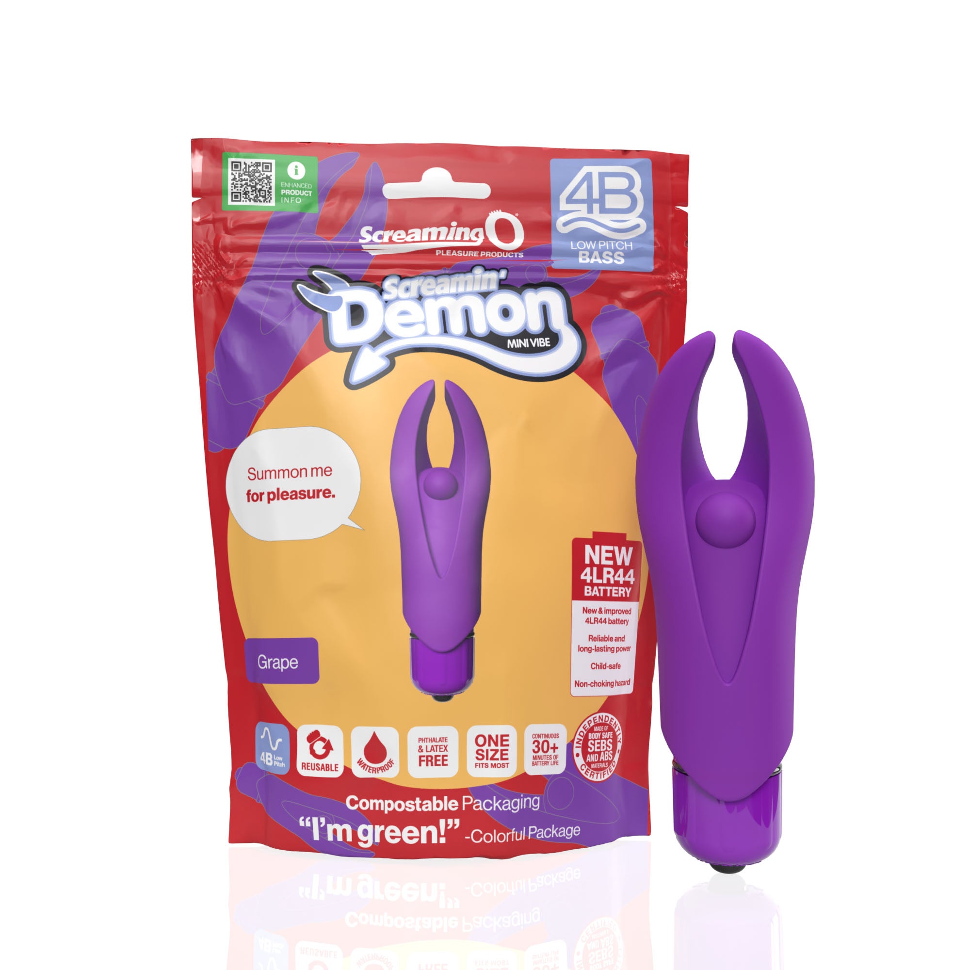 Demon 4B Low Pitch Bass – Deep-Rumbling 5-Speed Vibrator with Silicone Horns > Vibrators > Mini Vibrators