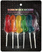 Rainbow Flavored Dick Shaped Suckers Set of Six Adult Candy Multi > Novelties > Candy & Edible Items
