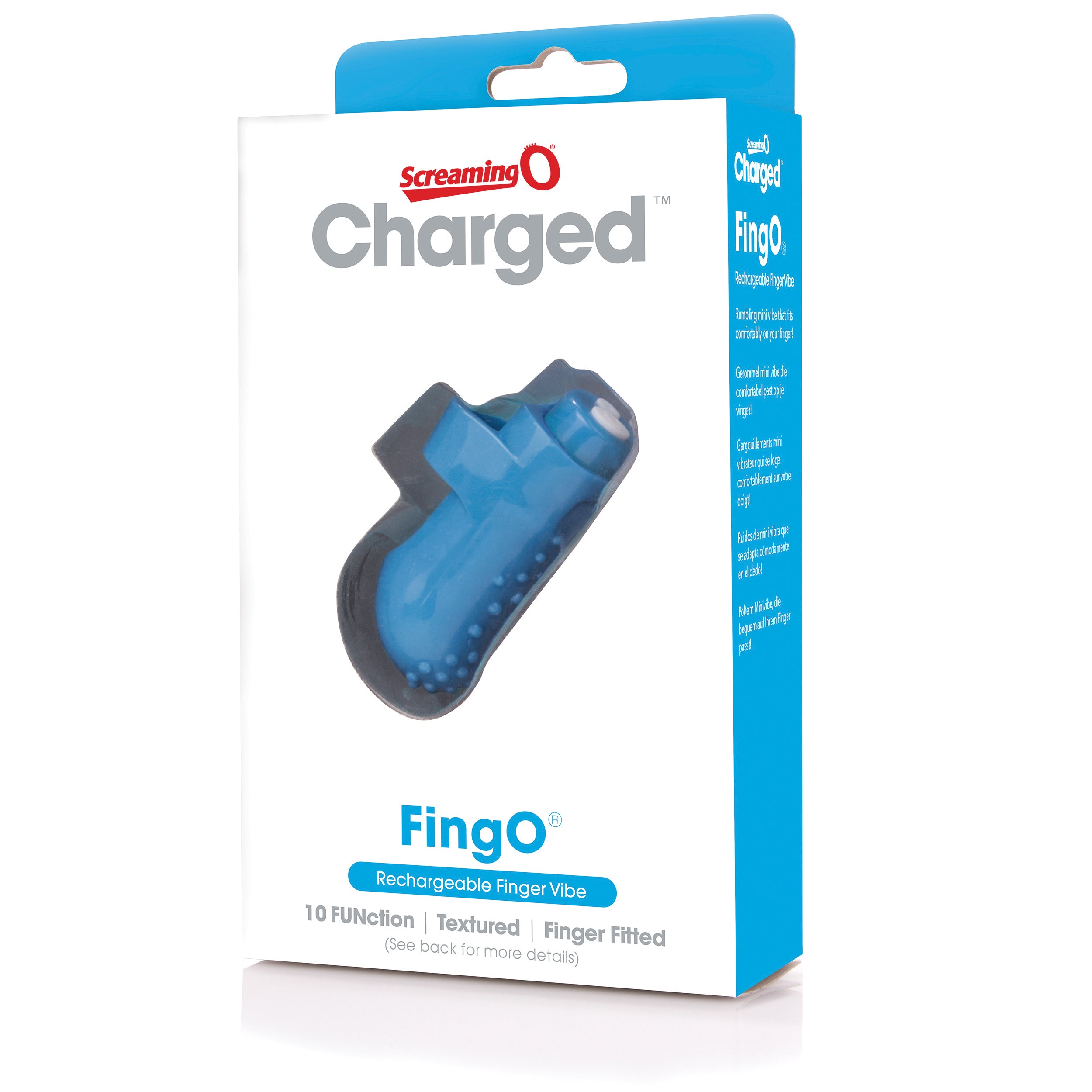 Charged Fing O Rechargeable Mini Finger Vibrator with Vooom Technology Silicone and ABS > Vibrators > Finger Vibrators