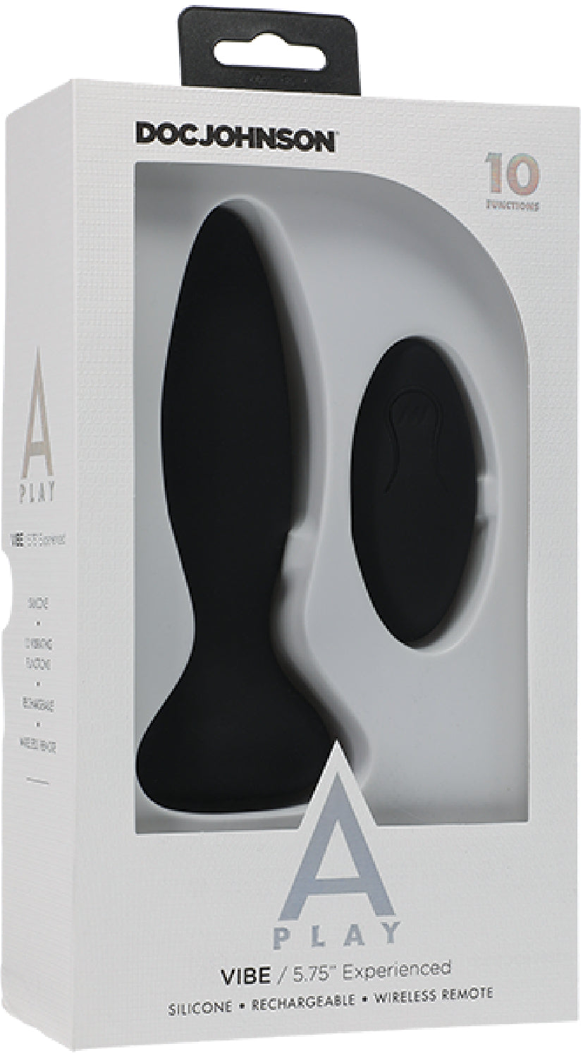 Vibe - Experienced - Rechargeable Silicone Anal Plug With Remote (Black) Secondary image