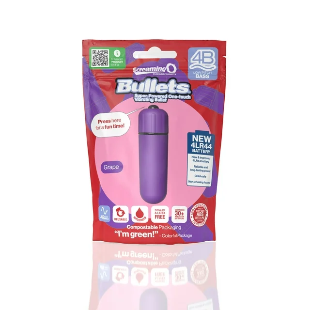 Screaming O Bullets 4B Low Pitch Bass – Compact Silky Vibrator with Powerful Motor and Long-Lasting Batteries > Vibrators > Mini Vibrators