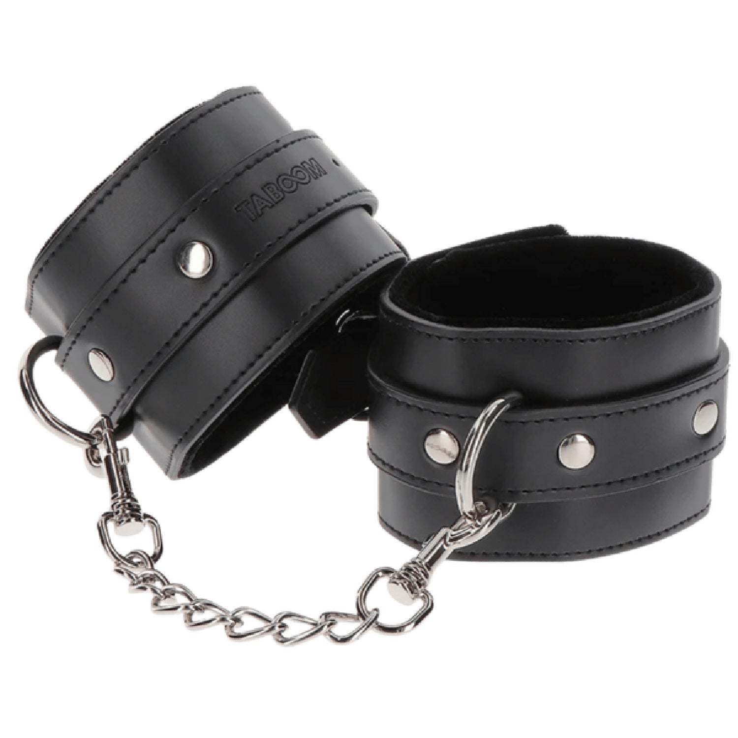 Taboom Wrist Cuffs – Adjustable Vegan Leather Bondage Wrist Cuffs with Velvet Lining > Bondage Gear > Restraints Main image