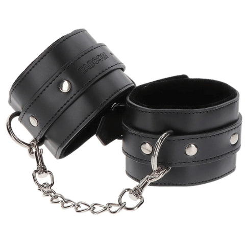 Taboom Wrist Cuffs – Adjustable Vegan Leather Bondage Wrist Cuffs with Velvet Lining > Bondage Gear > Restraints