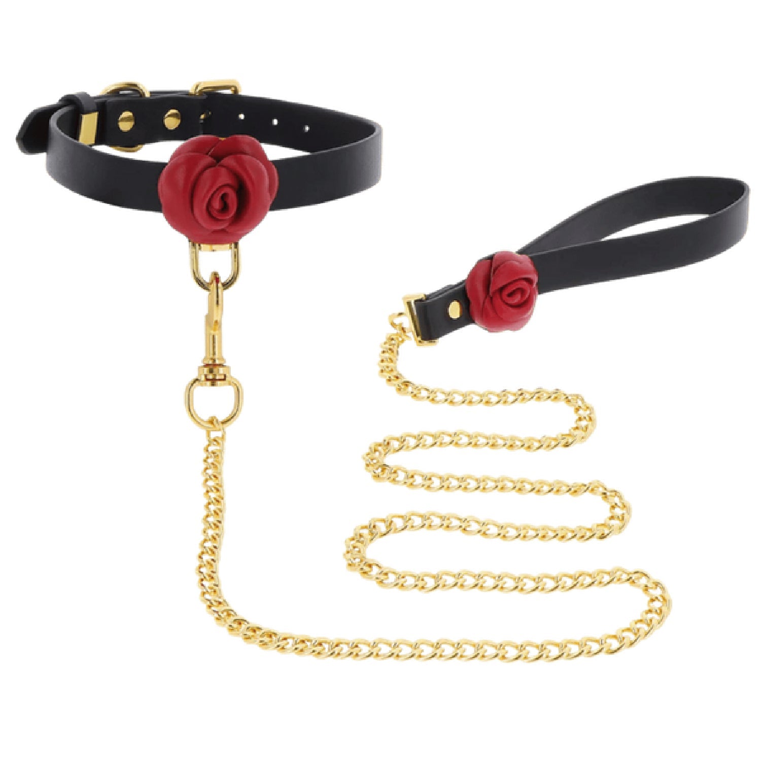 Taboom Wild Roses Collar and Leash – Faux Leather BDSM Accessories One Size > Bondage Gear > Collars & Leashes