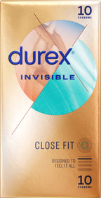 Durex Invisible Close Fit – Ultra-Thin Natural Rubber Latex Condoms 10 Pack > Essentials > Condoms