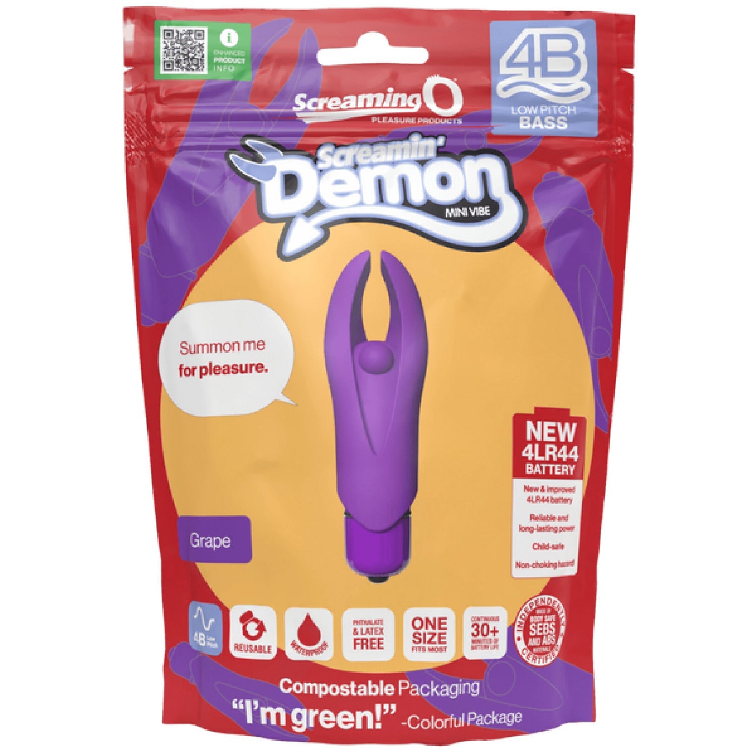 Demon 4B Low Pitch Bass – Deep-Rumbling 5-Speed Vibrator with Silicone Horns > Vibrators > Mini Vibrators