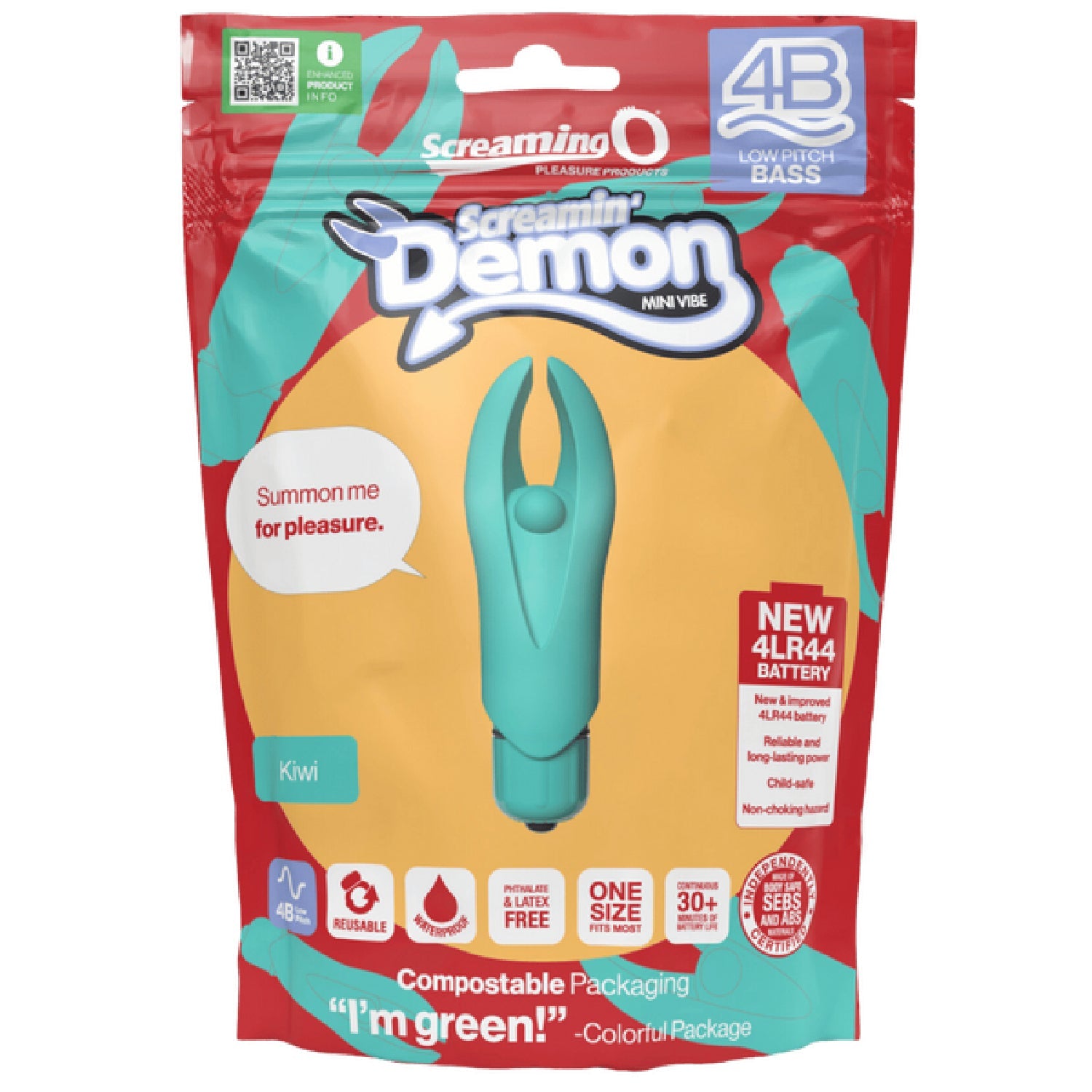 Demon 4B Low Pitch Bass – Deep-Rumbling 5-Speed Vibrator with Silicone Horns > Vibrators > Mini Vibrators