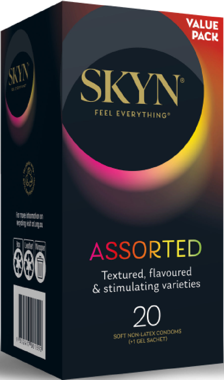 Skyn Assorted Experience – Textured Flavoured 20 Pack Condoms with non-Latex Skynfeel Material > Essentials > Condoms > Non-Latex