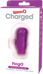Charged Fing O Rechargeable Mini Finger Vibrator with Vooom Technology Silicone and ABS > Vibrators > Finger Vibrators
