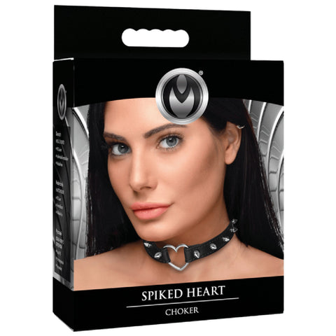 Spiked Heart Choker – Adjustable Spiked Collar Accessory One Size > Bondage Gear > Collars & Leashes