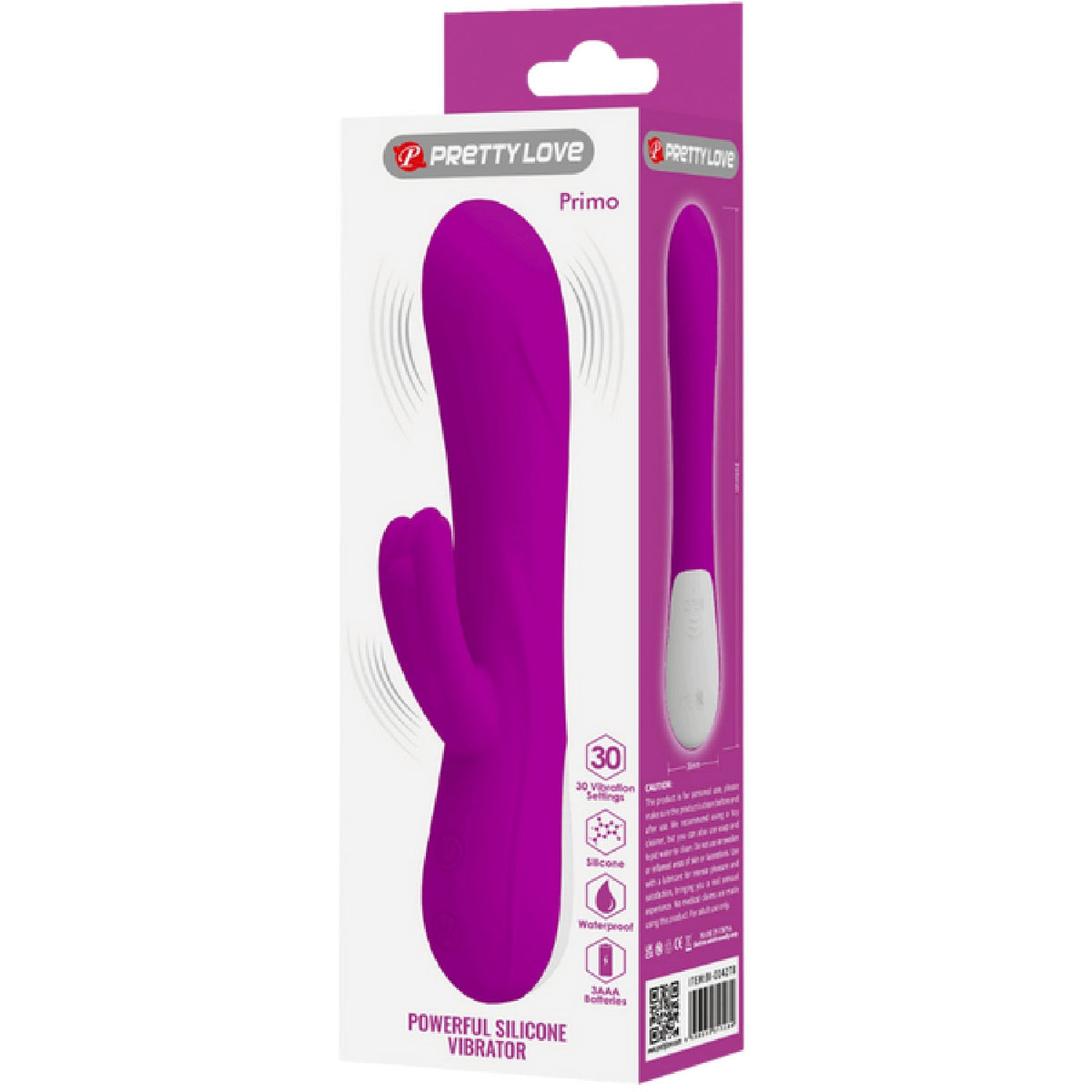 Primo 7 Inch Powerful Silicone Vibrator Deep Rumbly Motor Purple > Vibrators > Ladies > Rabbit