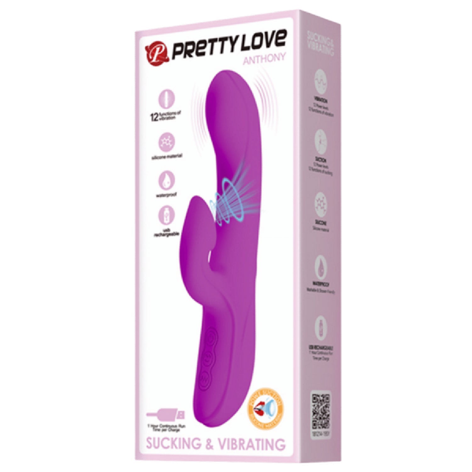 Rechargeable Anthony – Silicone Clit Suction Rabbit Vibrator With Curved Shaft And Thicker Tip > Vibrators > Ladies > Rabbit Multi