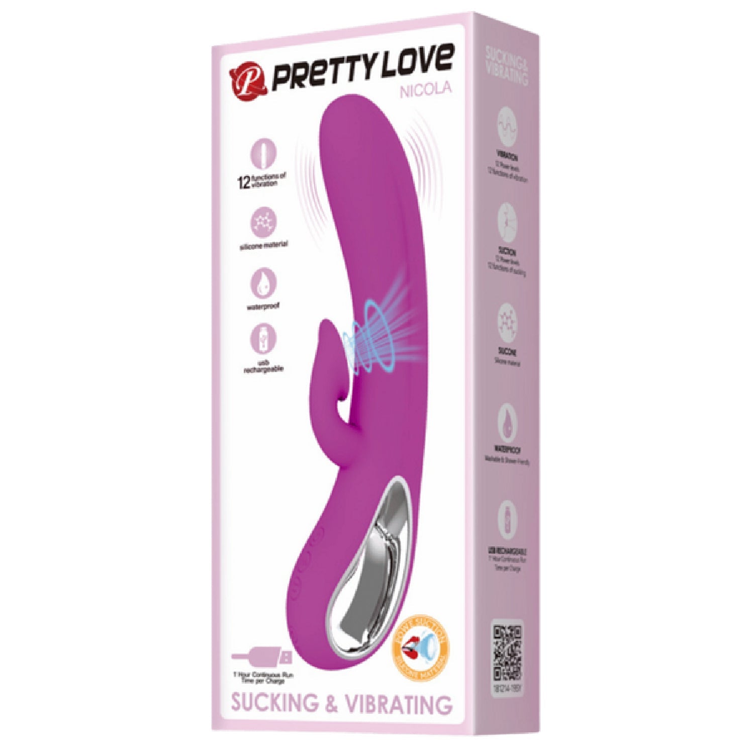 Nicola Rechargeable 9.45 Inch Silicone 24 Function Clit Suction Rabbit Vibrator > Vibrators > Ladies > Rabbit