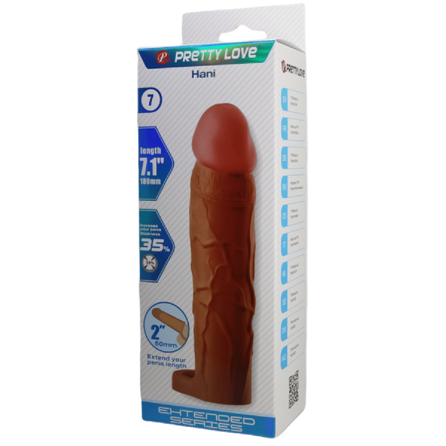 Hani 7.1 Inch Stretchy Shaft Cock Sleeve With Ball Ring Penis Sheath Secondary image