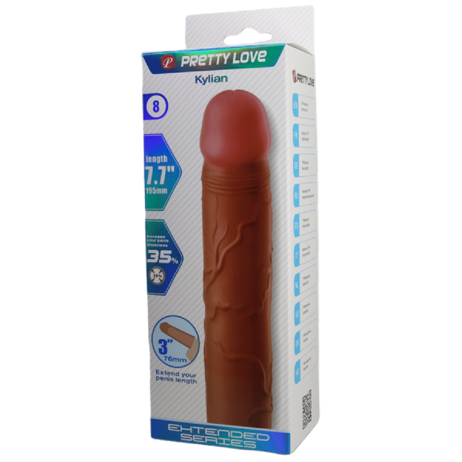 Kylian 7.1 Inch Penis Extender – Ultra Realistic Sleeve with Textured Surface Secondary image