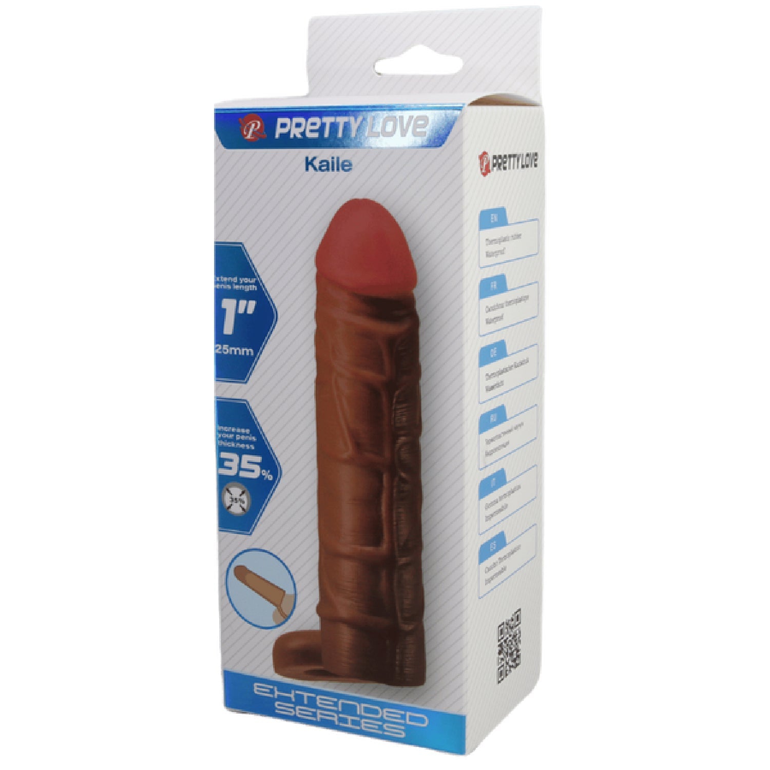 Kaile 7 Inch Stretchy Shaft Cock Sleeve With Ball Ring Penis Sheath Secondary image
