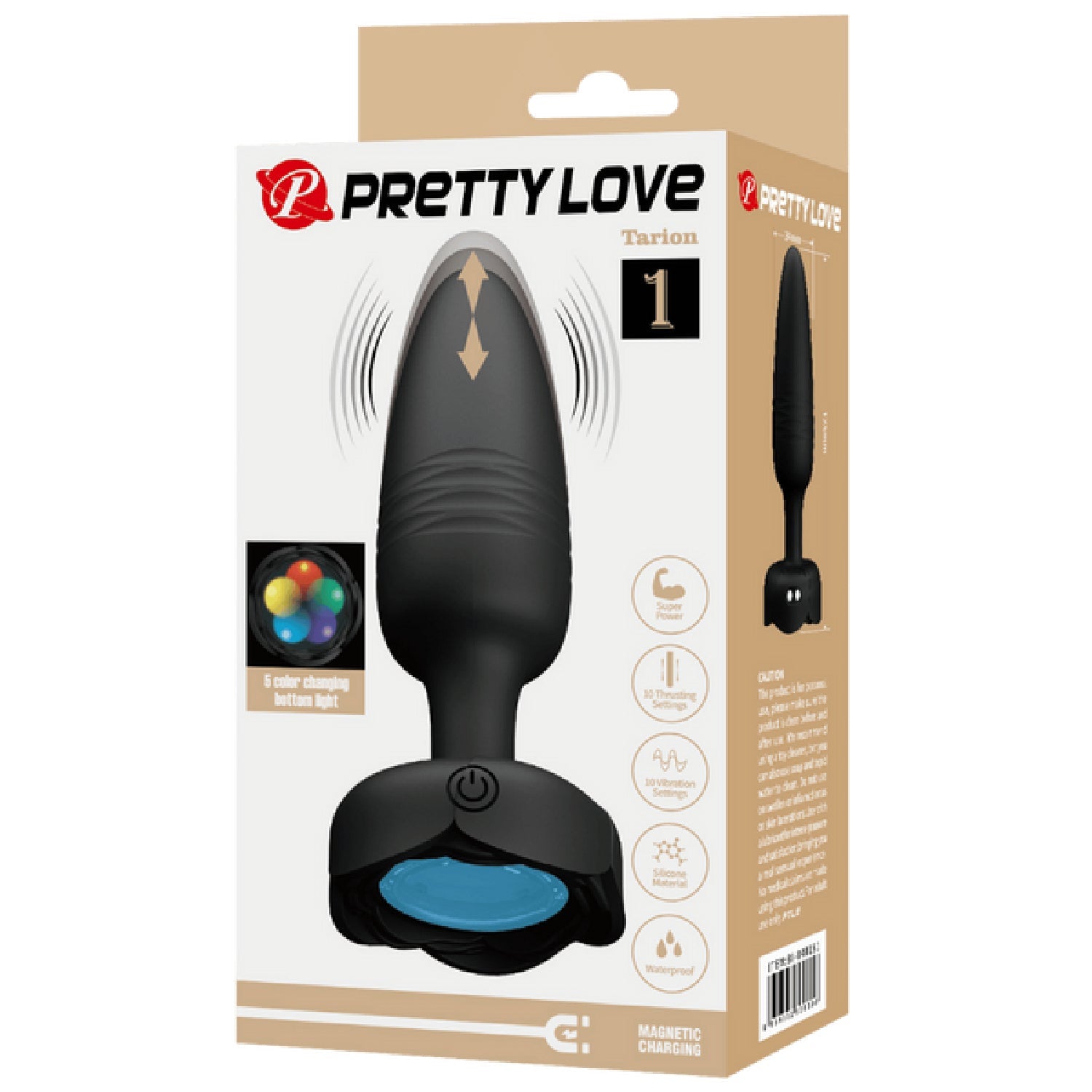 Tarion Light-Up Rechargeable Butt Plug – LED Flashing Silicone Butt Plug Secondary image