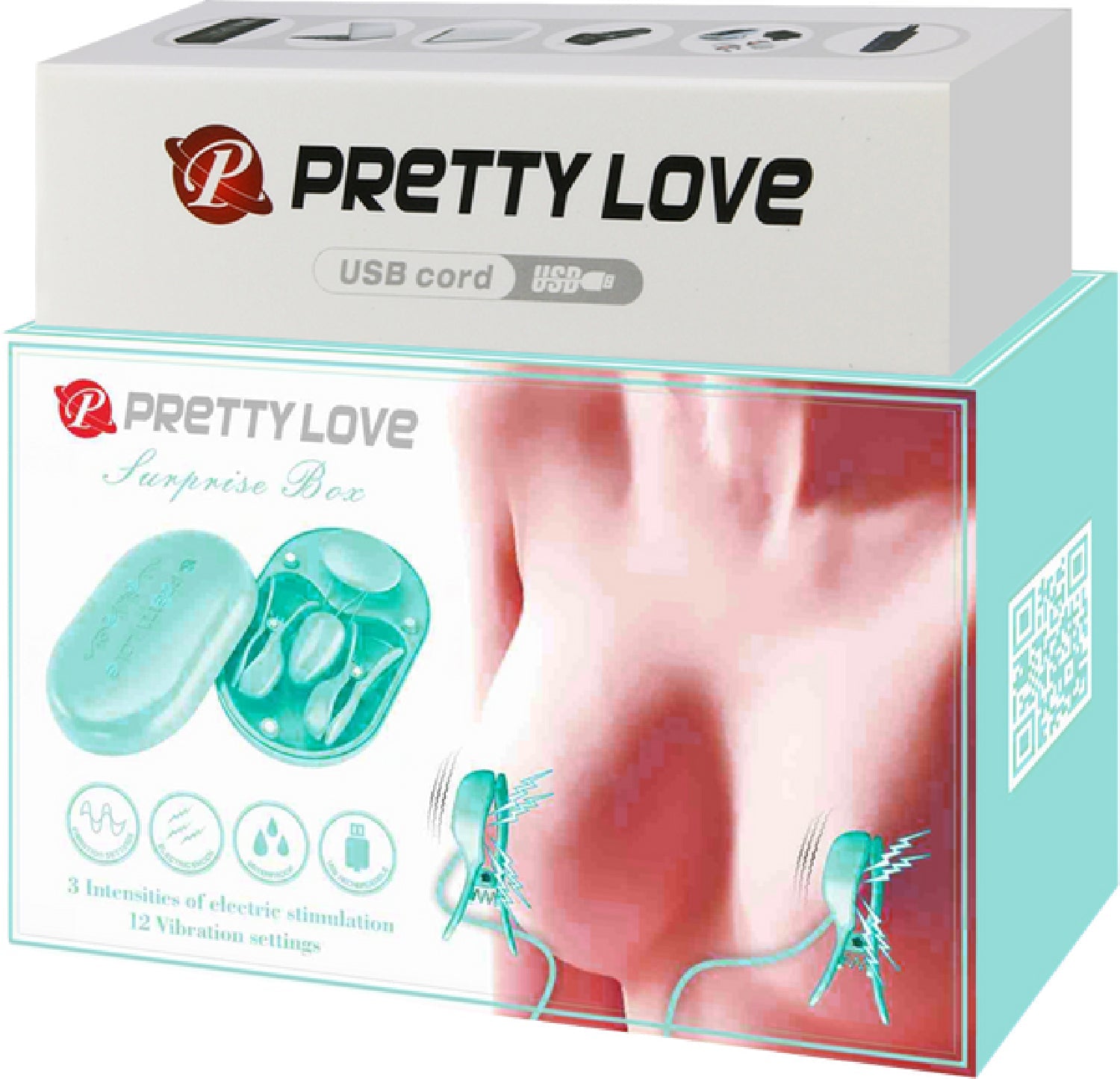 Surprise Box Nipple Clamps – Waterproof USB Rechargeable Stimulator with 12 Vibration Settings > Sex Toys > Nipple Clips