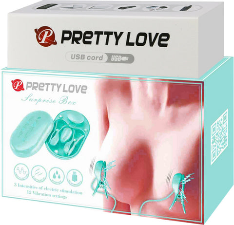 Surprise Box Nipple Clamps – Waterproof USB Rechargeable Stimulator with 12 Vibration Settings > Sex Toys > Nipple Clips