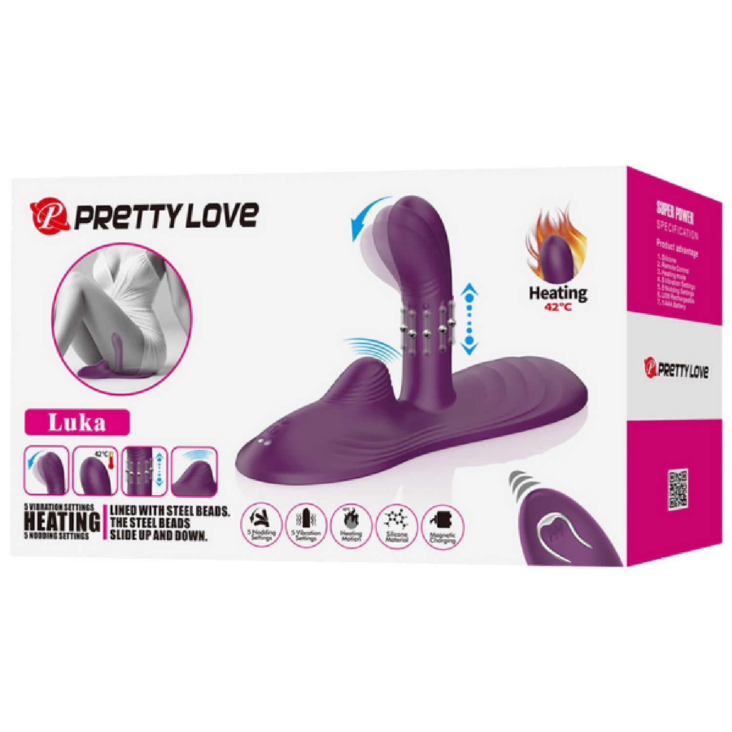 Luka Rechargeable Remote-Controlled Silicone Sit-Down Pad Vibrator Secondary image