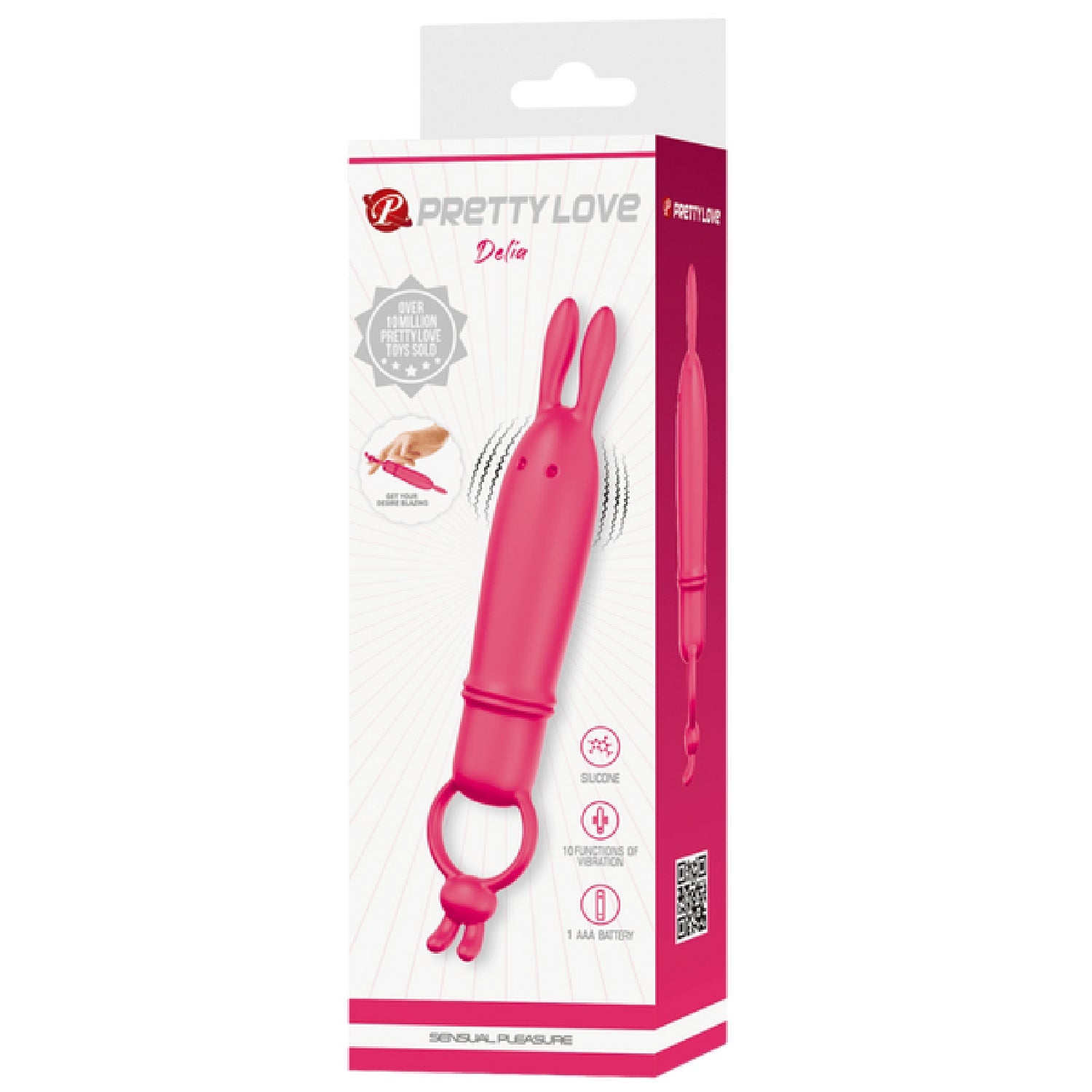 Delia Bunny Finger Vibrator – Silicone 10-Mode Finger Vibrator Secondary image