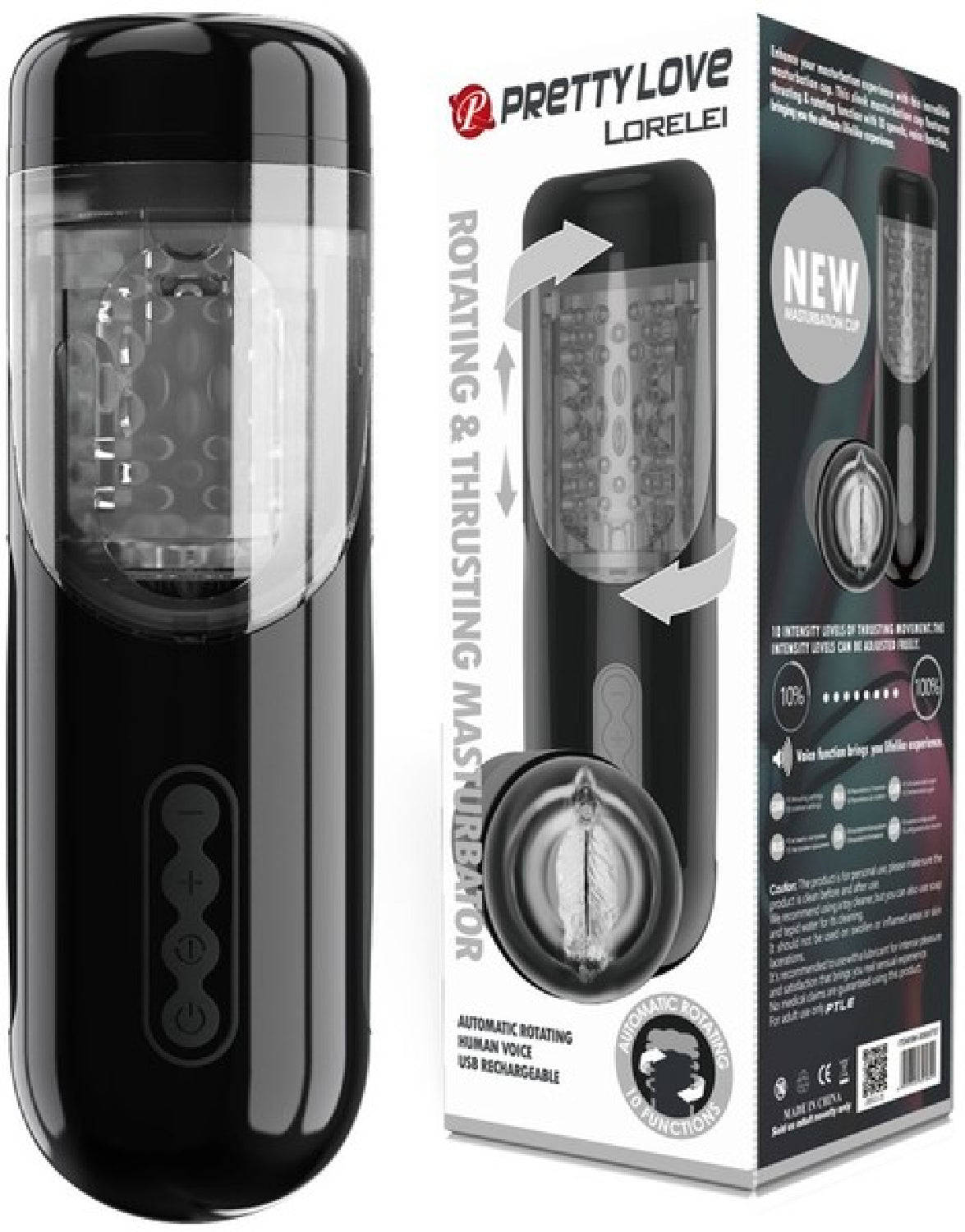 Pretty Love Lorelei – Rotating and Thrusting Male Masturbator with 10 Speeds Secondary image
