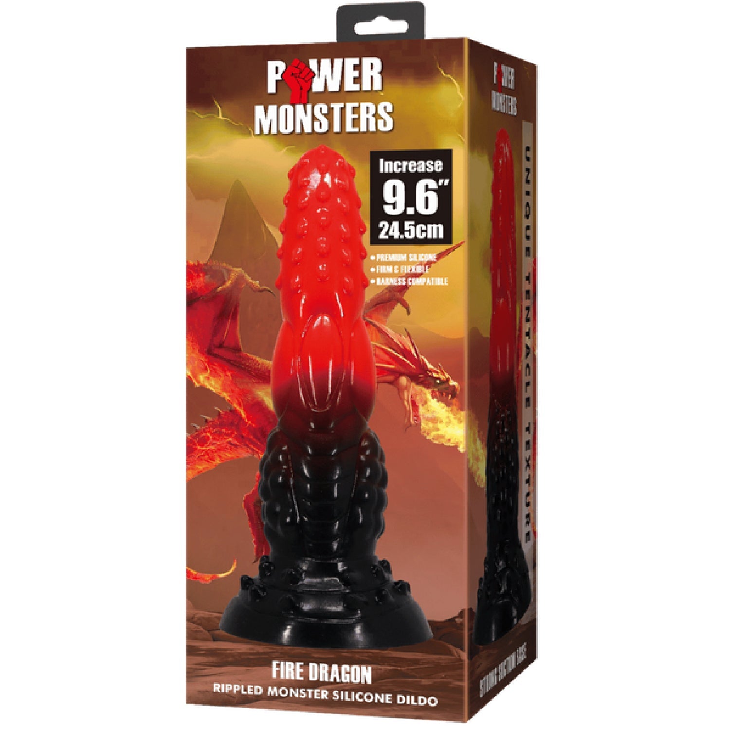 Fire Dragon 9.6 Inch – Rippled Texture Dildo with Suction Base Secondary image