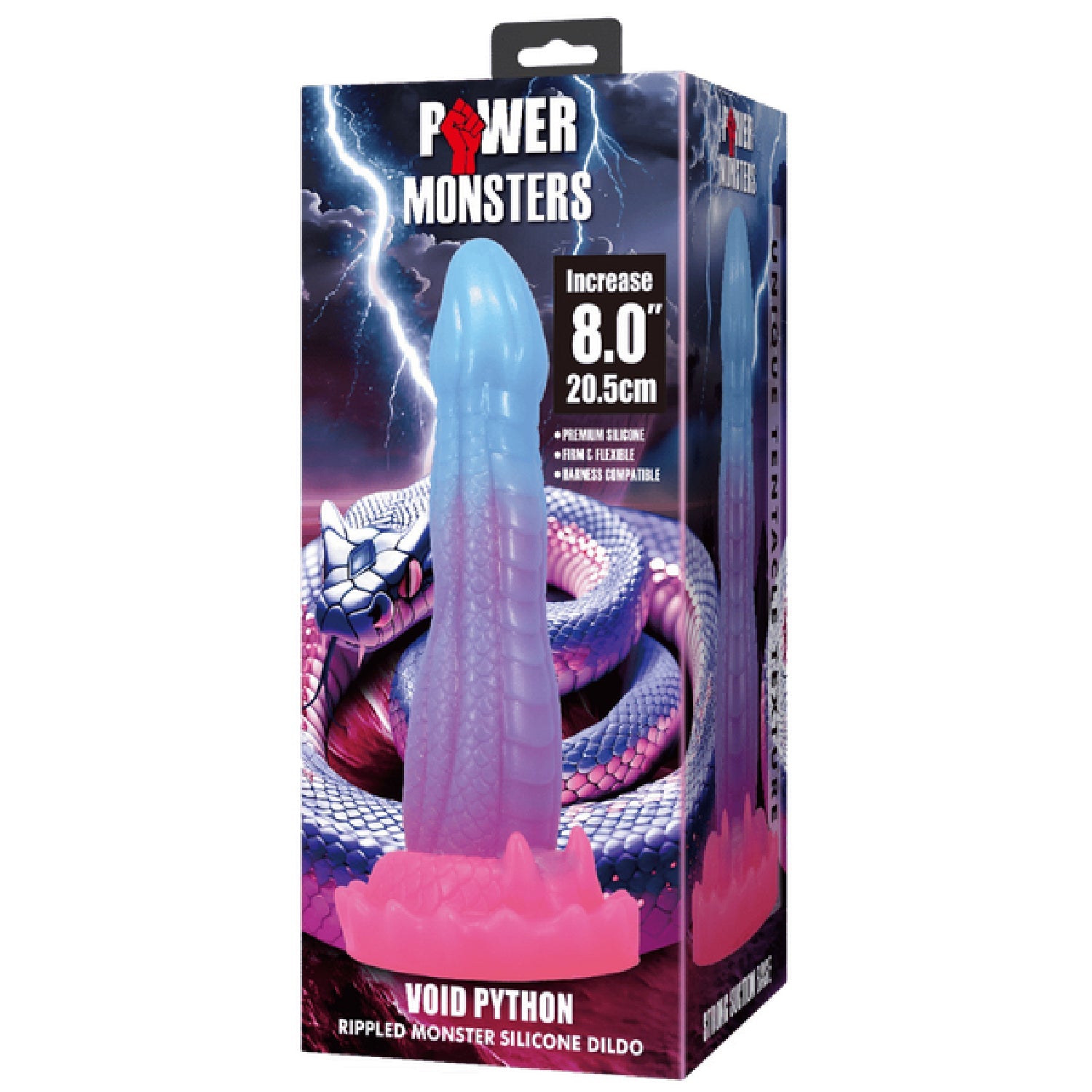 Void Python 8 Inch – Textured Silicone Dildo with Suction Base Secondary image