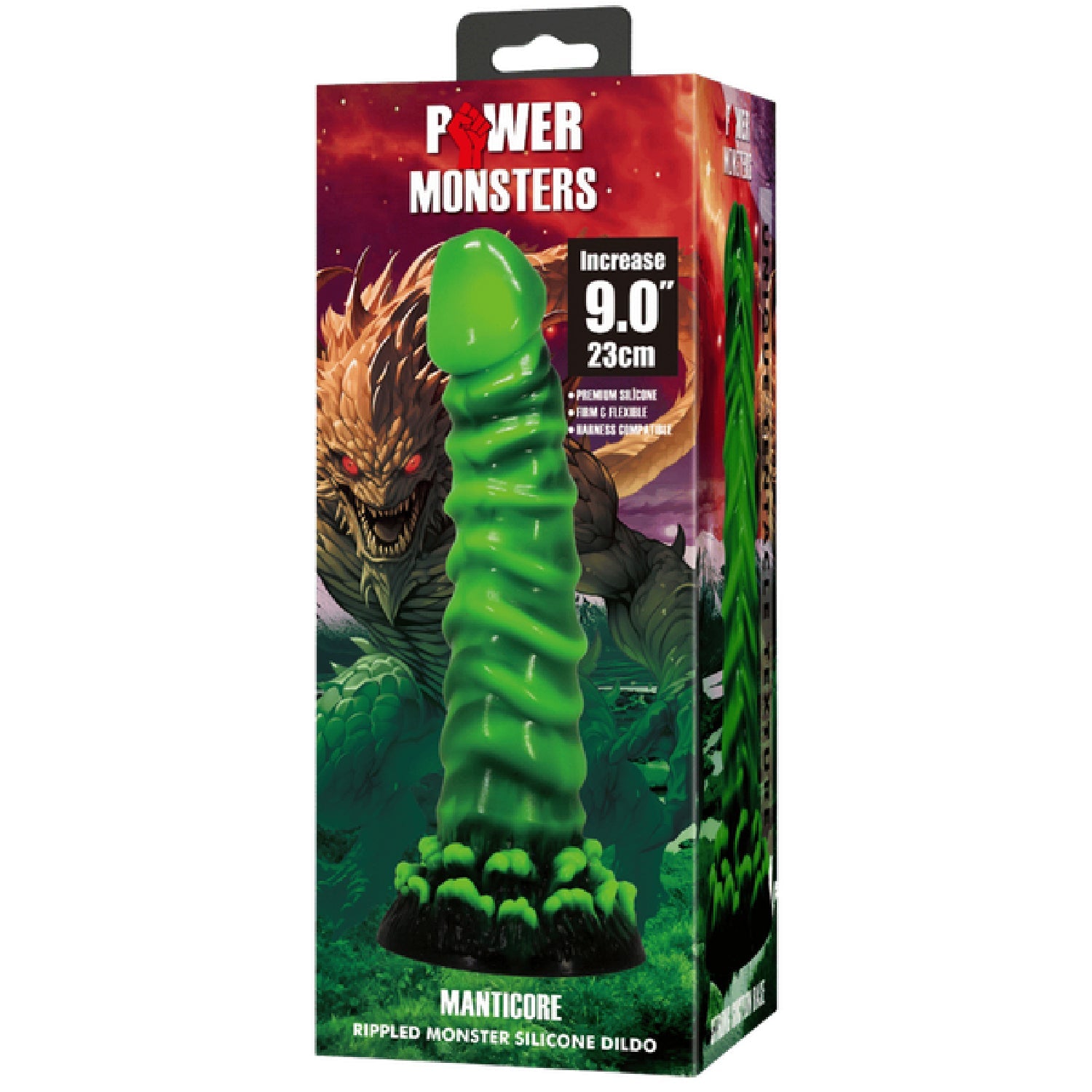 Manticore 9 Inch Textured Silicone Dildo – Body-Safe with Strong Suction Cup Secondary image
