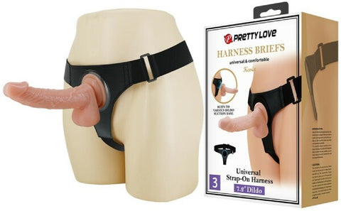 Universal Strap-On Harness – Soft Stretchy Fabric Strap-On Harness with 7.2 Inch Dildo > Dildos > Strap On Harnesses