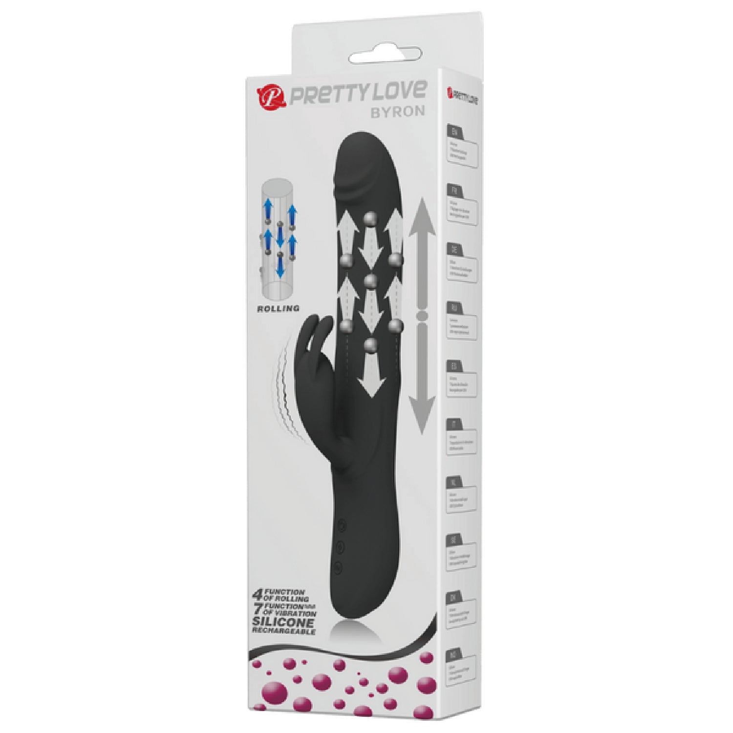 Byron Rabbit Vibrator - Rotating, Massaging, Clitoral Flickering, Fully Waterproof with Synchronous Thrusting Beads > Vibrators > Ladies > Rabbit