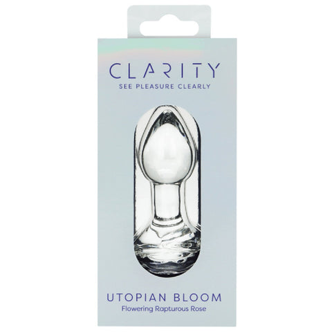Clarity Utopian Bloom – 4.3 Inch Handcrafted Glass Butt Plug > Glass > Dildos