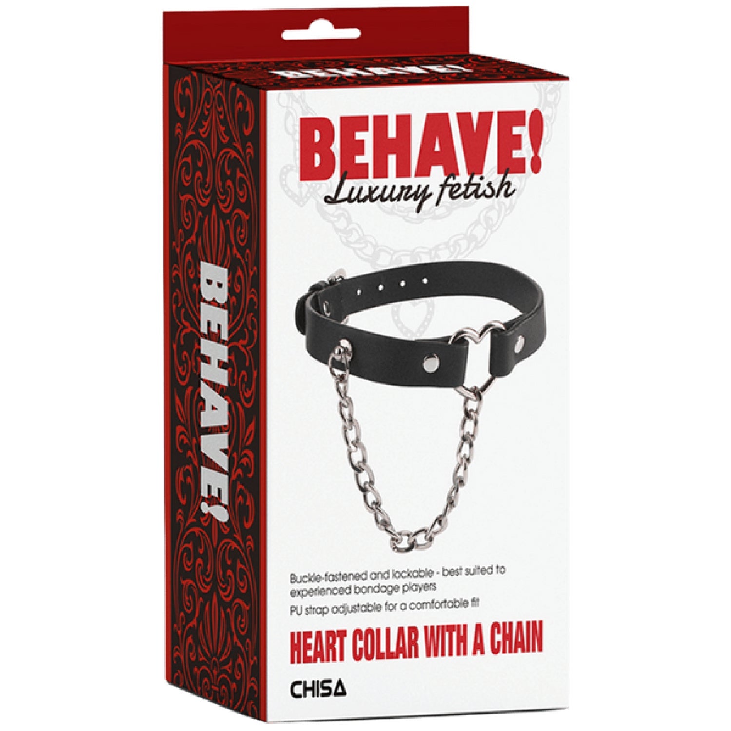 Heart Collar with Lockable Buckle and Chain – Bondage Collar > Bondage Gear > Collars & Leashes