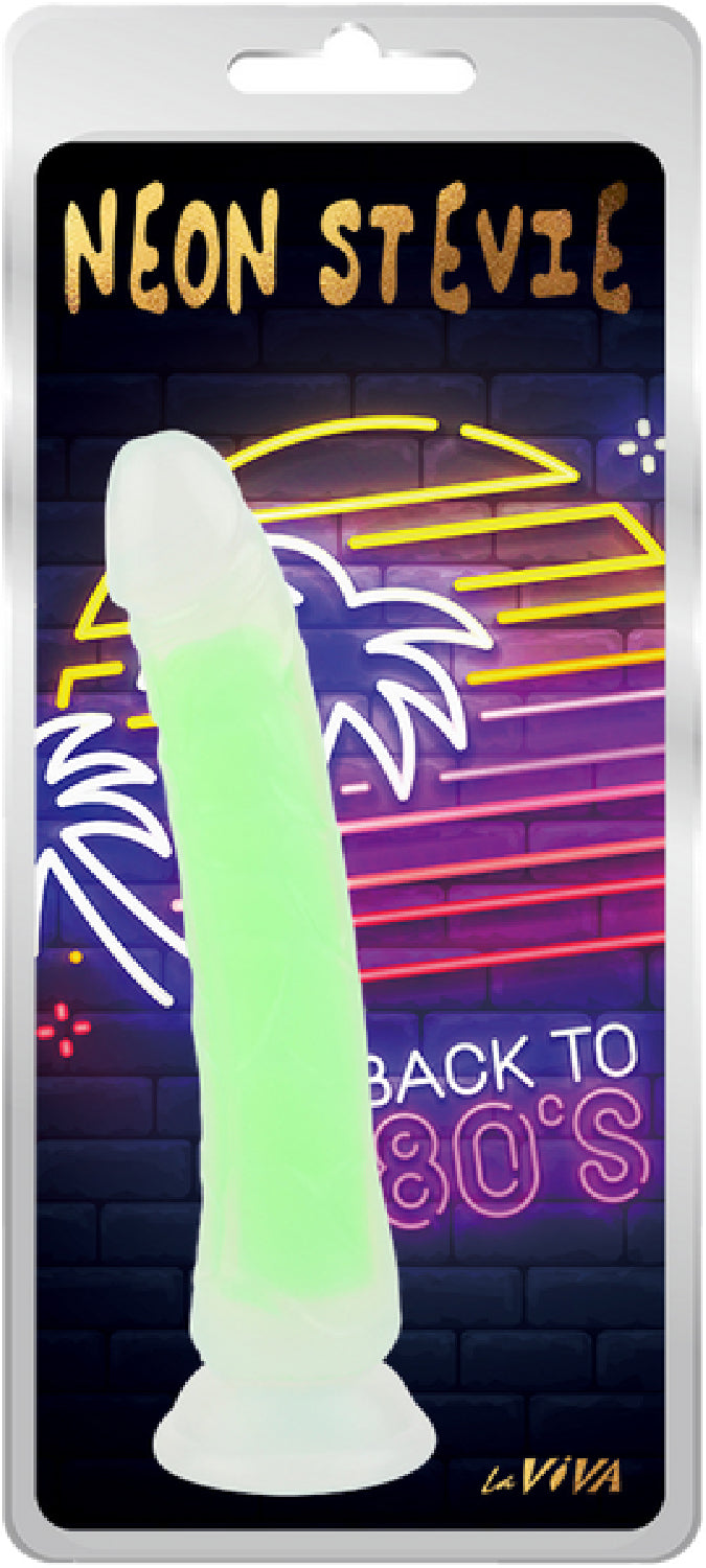 Neon Stevie 8.4 Inch – Glow-in-the-Dark Silicone Vibrator > Dildos > Realistic Dildos