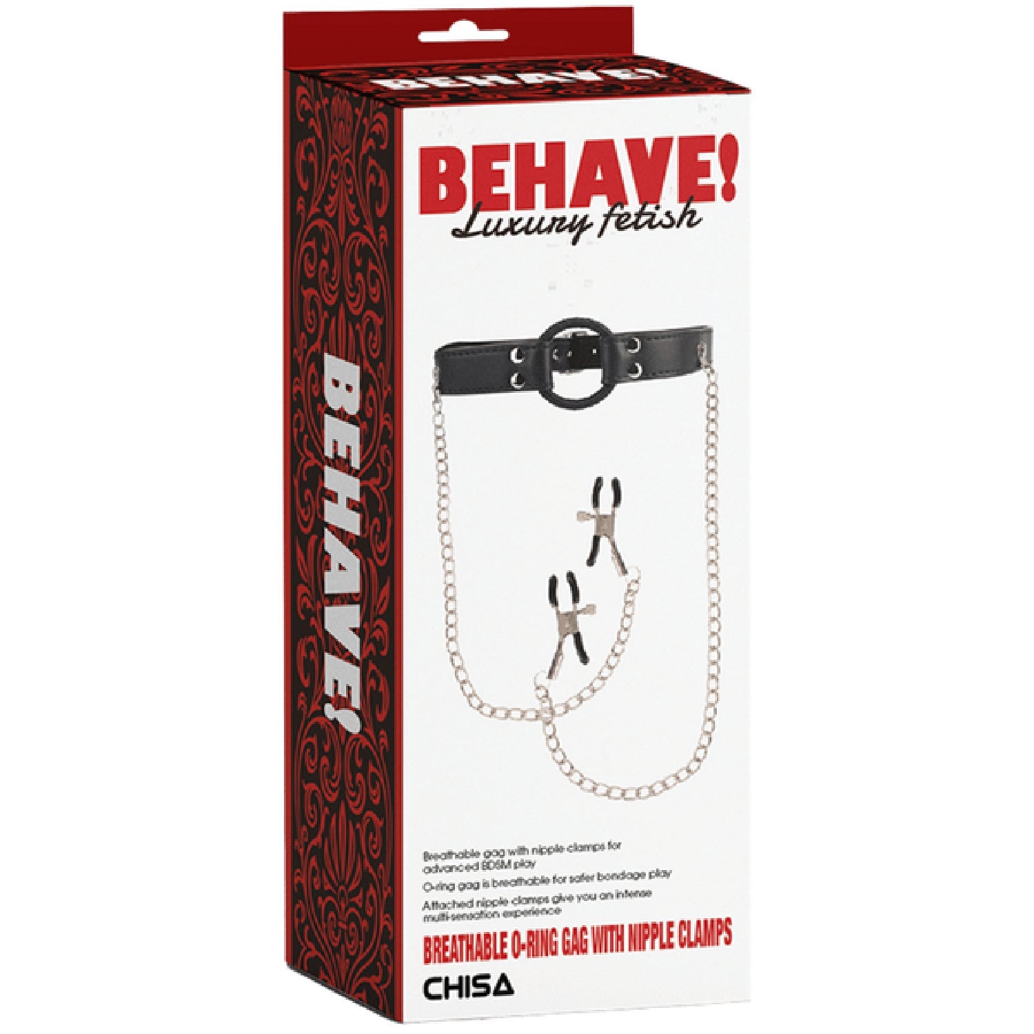 Breathable O-Ring Gag with Nipple Clamps – BDSM Accessory > Sex Toys > Nipple Clamps