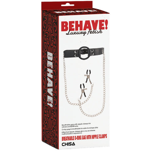 Breathable O-Ring Gag with Nipple Clamps – BDSM Accessory > Sex Toys > Nipple Clamps