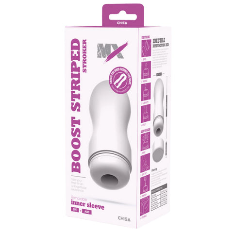 Boost Striped Stroker – Super-Soft 16cm Masturbator Sleeve One Size > Sex Toys For Men > Masturbators Cup