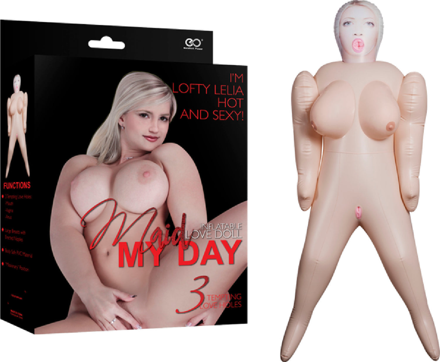 Lofty Lelia (Body Safe PVC) – Love Doll with Three Openings and Large Breasts > Sex Toys > Sex Dolls > Novelty Inflatables Main image