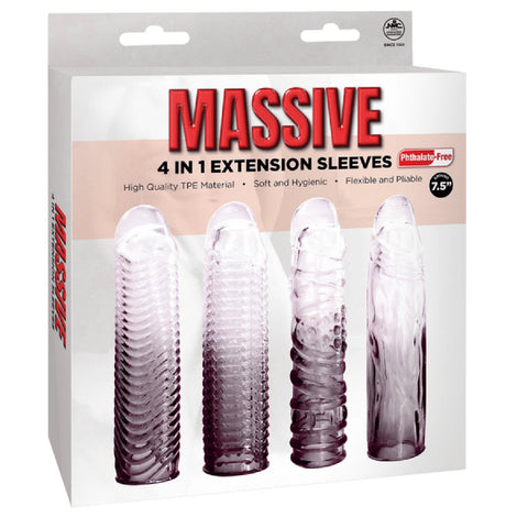 4 in 1 Extension Sleeve (Smoke) – Soft Flexible 7.5 Inch Sleeve > Sex Toys For Men > Penis Sleeves
