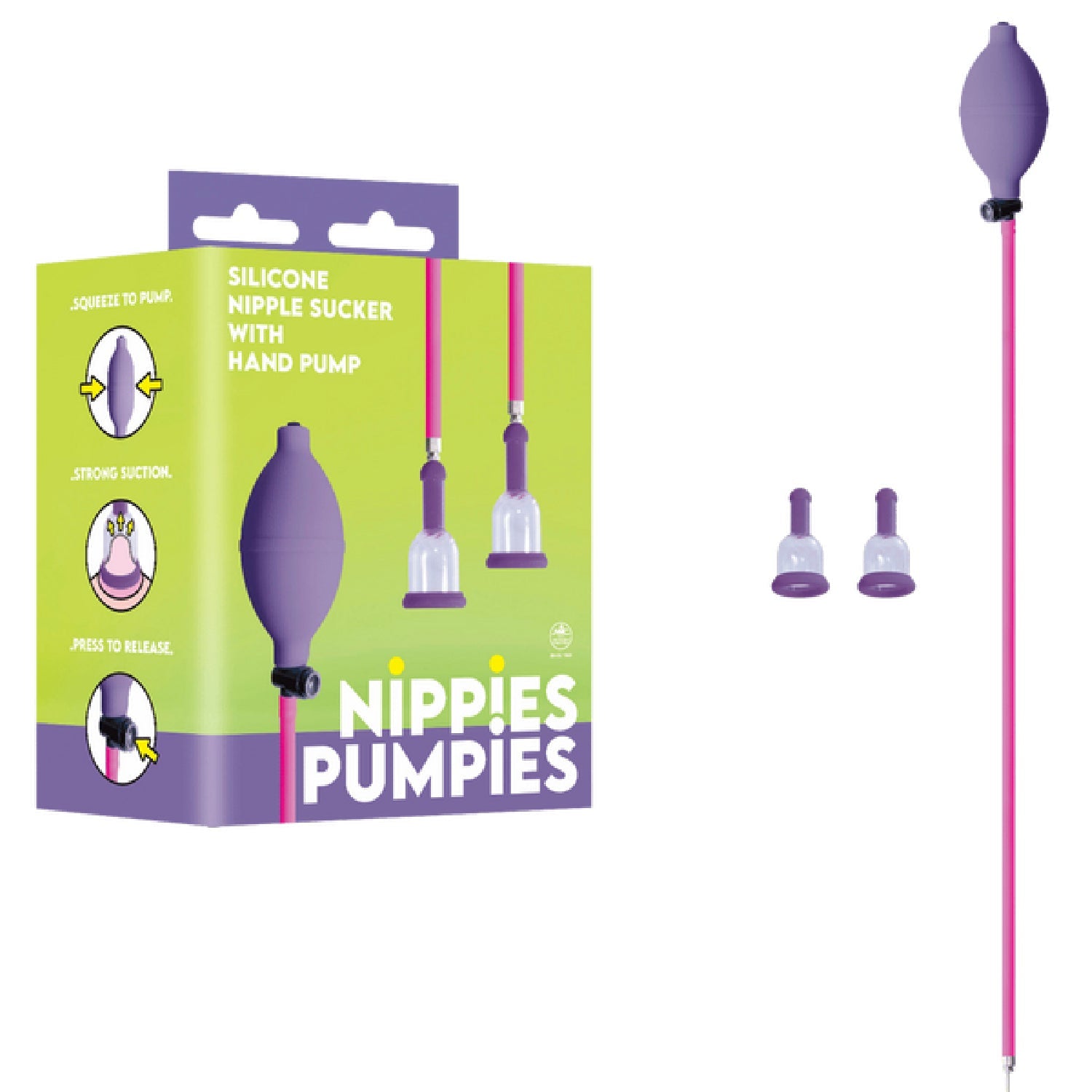 Nippies Pumpies – Silicone Nipple Sucker with 51.6cm Hose Pump > Sex Toys > Nipple Suckers