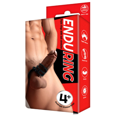 Triple Ring With Ball Stretcher – Stretchy Durable Silicone Ball Stretcher > Sex Toys For Men >