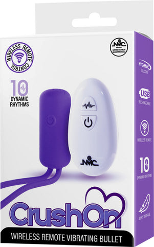 Crush On - Wireless Remote Vibrating Bullet – USB Rechargeable Silicone Bullet Vibrator > Vibrators > Mini Vibrators