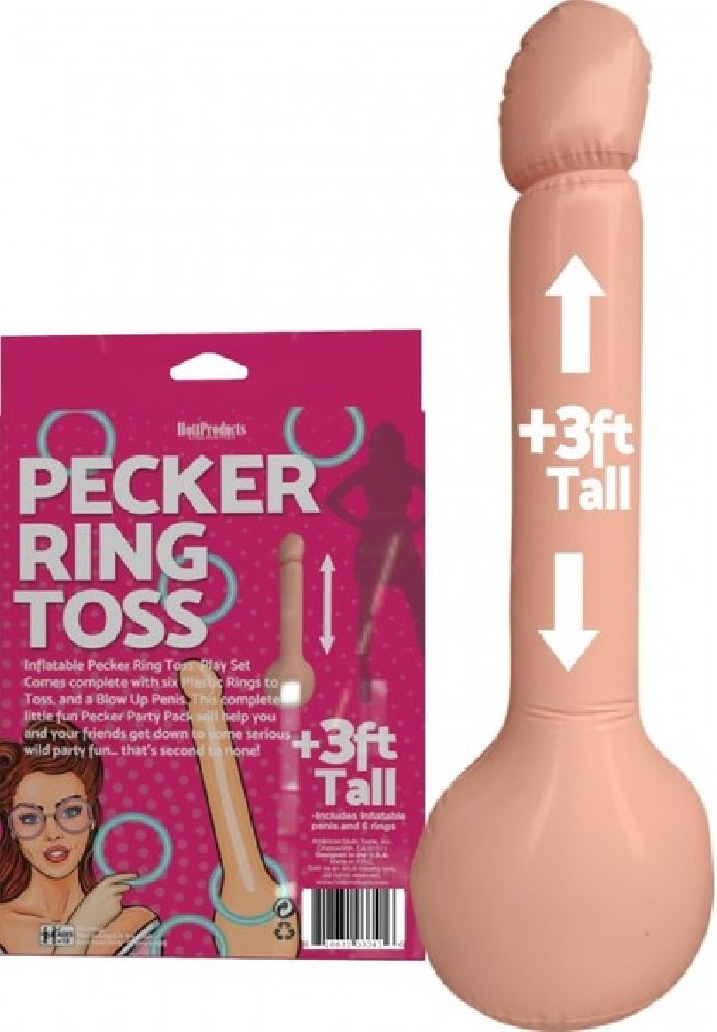 Pecker Ring Toss – Inflatable Party Game Set with Six Plastic Rings > Novelties > Games Main image