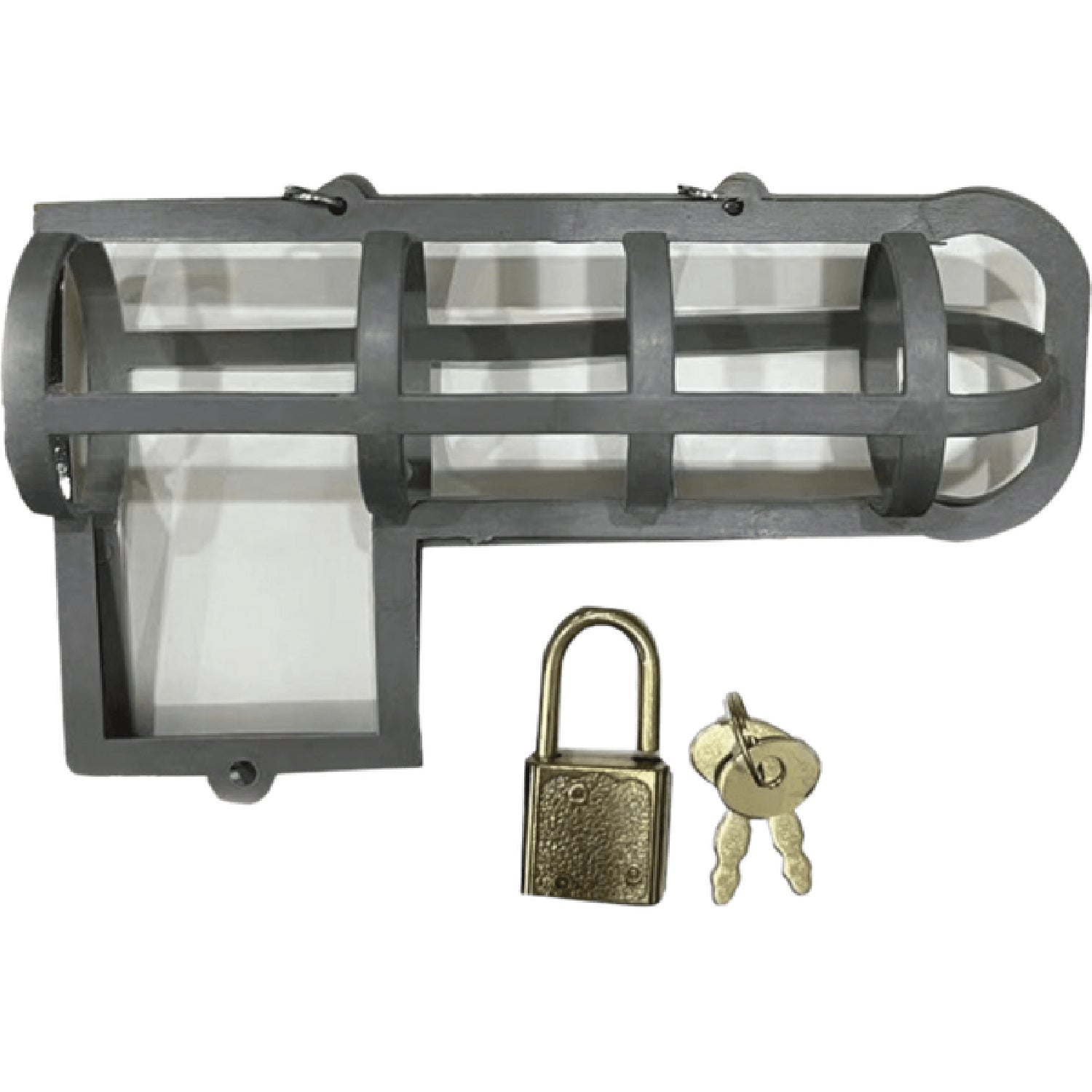 Cock Block – Adjustable Lockable Male Chastity Device with Master Lock and Key Secondary image