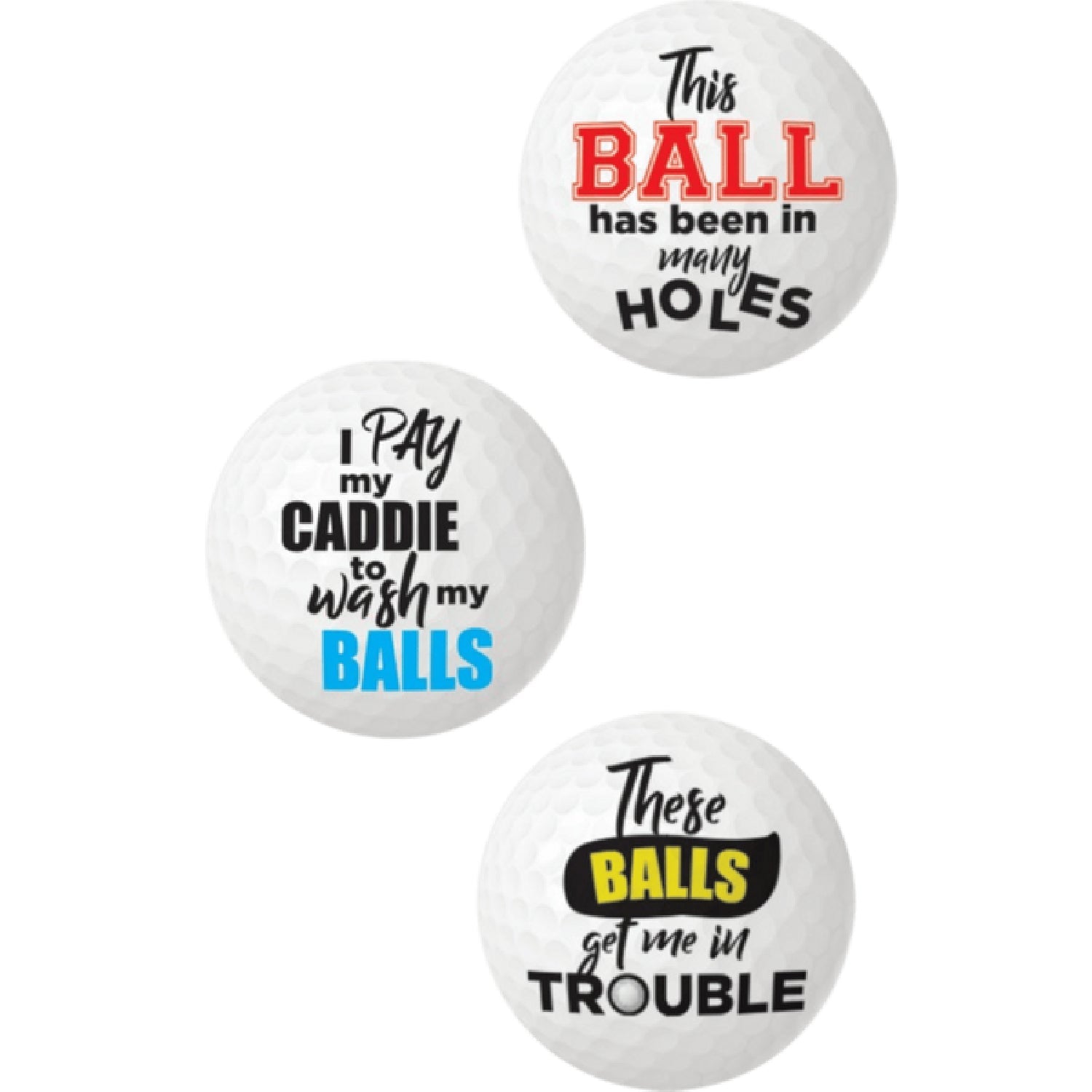 Balls Deep Novelty Golf Balls – Set of 3 Humorous Golf Ball Set > Novelties > Gag Gifts Main image